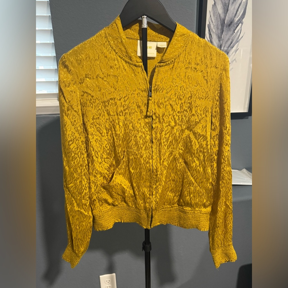 Maeve by Anthropologie Mustard Bomber Jacket